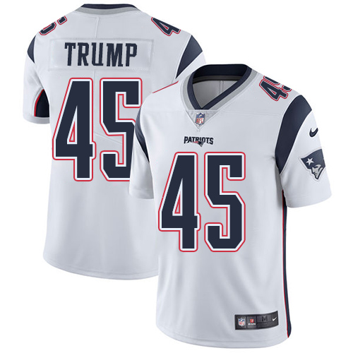 Nike Patriots #45 Donald Trump White Men's Stitched NFL Vapor Untouchable Limited Jersey - Click Image to Close